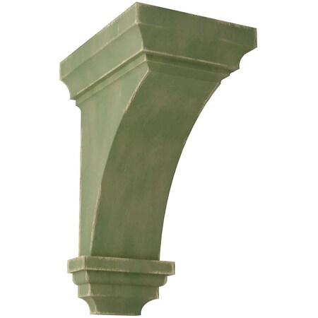 Ekena Millwork 5"W x 5 3/4"D x 10"H Medium Jefferson Wood Vintage Decor Corbel, Restoration Green CORWD05X05X10JEGR
